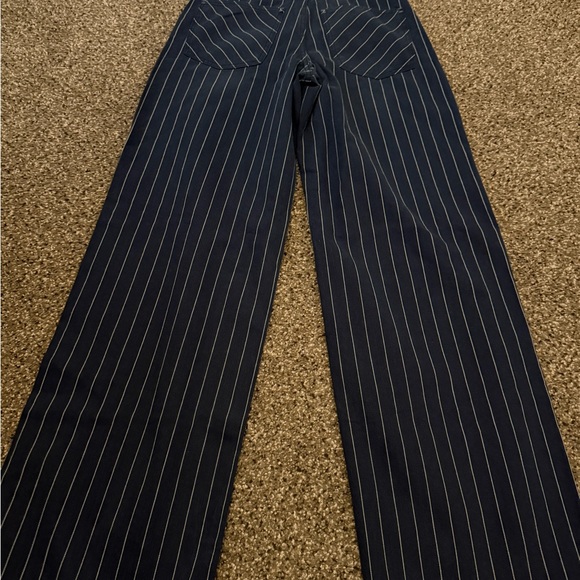 Free People Navy Pinstripe Boyfriend Jeans - Picture 2 of 3